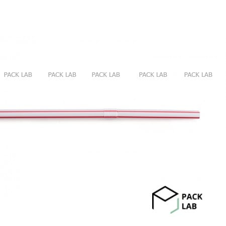 White corrugated straws with colored stripes in individual packaging White corrugated straws with colored stripes in individual packaging
