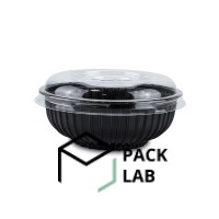 Упаковка салатник пс-210дч (чорна) з кришкою 700 мл