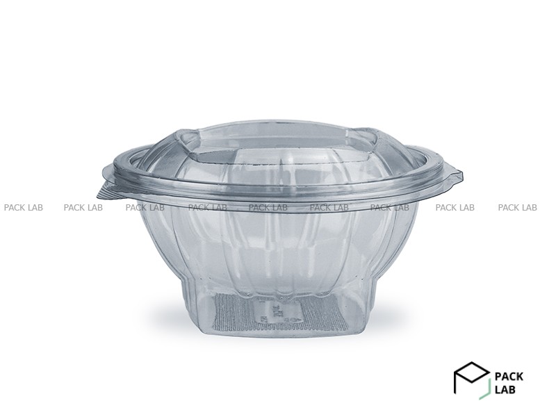 Container salad bowl round PET 500 ml with lid