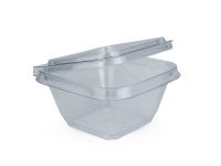 PET container 375 ml square with lid