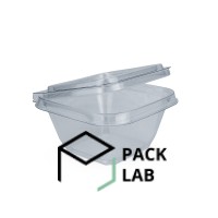 PET container 375 ml square with lid