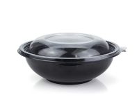 Salad bowl round black 750 ml with lid