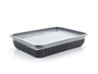 BLACK CONTAINER WITH LID 500 ML