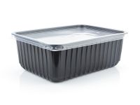 BLACK CONTAINER WITH LID 1000 ML
