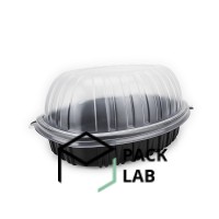 BLACK CONTAINER FOR CHICKEN WITH LID