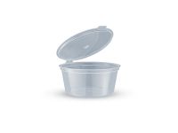 Sauceboat round transparent with lid 45 ml