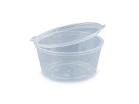 Round transparent sauce boat with lid 100 ml
