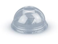 PET dome lid for cup d 95 mm with hole