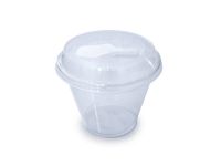 Plastic cup PET 280ml d-95mm with lid\spoon