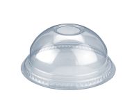 Dome lid PET for cup d 78 mm with hole