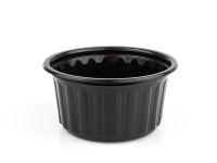 Soup container ribbed black 350 ml