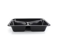 Lunch box T-3 three-section black 1200 ml 227*178*30 mm
