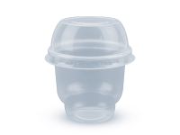 Стакан-креманка ПП 200 мл с купольной пластиковой крышкой