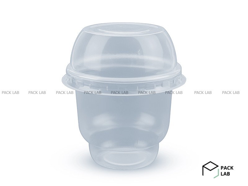 Стакан-креманка ПП 200 мл з купольною пластиковою кришкою