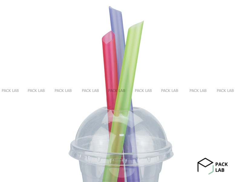 Bubble Tea straw mix with beveled edge in individual packaging 12 mm