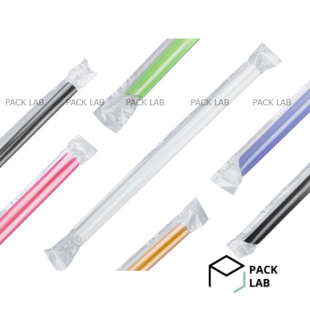 Bubble Tea straw mix with beveled edge in individual packaging 12 mm Bubble Tea straw mix with beveled edge in individual packaging 12 mm