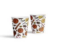 COLORED PAPER CUP 180 ML "NEW YEAR" mulled wine