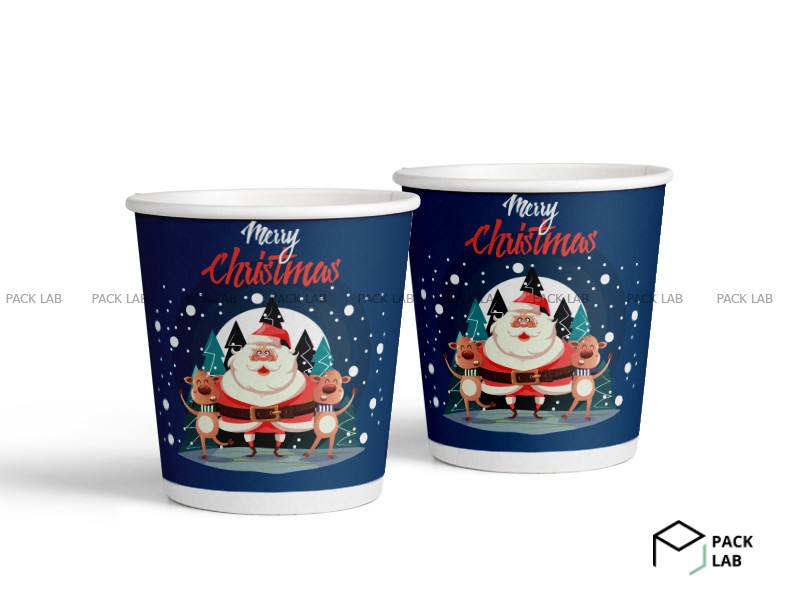 Стакан паперовий кольоровий New Year "Merry Christmas" 110 мл