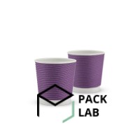 Paper cup white corrugated F-wave horizontal "Lavender" 110 ml