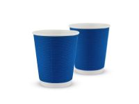 Paper cup white corrugated F-wave horizontal "Blue" 270 ml
