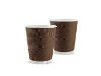 Paper cup white corrugated F-wave horizontal "Brown" 180 ml