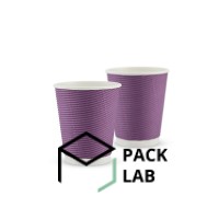 Paper cup white corrugated F-wave horizontal "Lavender" 180 ml