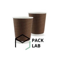 Paper cup white corrugated F-wave horizontal "Brown" 340 ml