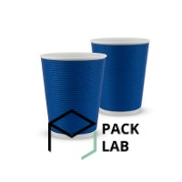 Paper cup white corrugated F-wave horizontal "Blue" 340 ml
