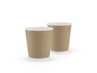 Paper cup white corrugated F-wave horizontal "Brown" 110 ml