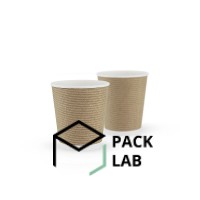 Paper cup white corrugated F-wave horizontal "Brown" 110 ml