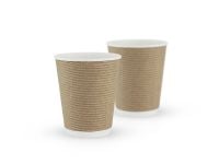Paper cup white corrugated F-wave horizontal "Brown" 180 ml
