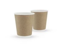 Paper cup white corrugated F-wave horizontal "Brown" 270 ml