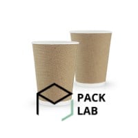 Paper cup white corrugated F-wave horizontal "Brown" 340 ml