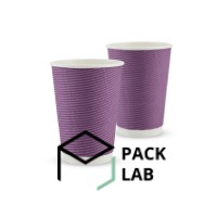 Paper cup white corrugated F-wave horizontal "Lavender" 340 ml