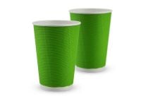 Paper cup white corrugated F-wave horizontal "Green" 340 ml
