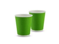Paper cup white corrugated F-wave horizontal "Green" 180 ml