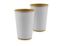 Paper cup kraft corrugated F-wave horizontal "White" 340 ml