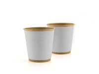 Paper cup kraft corrugated F-wave horizontal "White" 110 ml