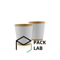 Paper cup kraft corrugated F-wave horizontal "White" 110 ml Paper cup kraft corrugated F-wave horizontal "White" 110 ml