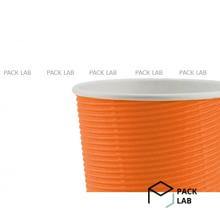 Paper cup white corrugated F-wave horizontal "Orange" 270 ml