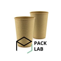 Kraft glass corrugated brown 340 ml F-wave horizontal