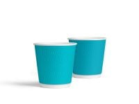 Paper cup white corrugated S-wave "Turquoise" 110 ml