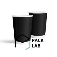 Paper cup white double layer Black 440 ml