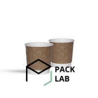 Paper cup white two-layer embossed "Coffee beans" kraft 110 ml