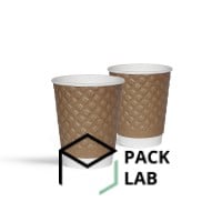 Paper cup white two-layer embossed "Rhombus" kraft 180 ml