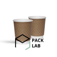 Paper cup white two-layer embossed "Rhombus" kraft 270 ml