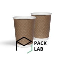 Paper cup white two-layer embossed "Rhombus" kraft 440 ml