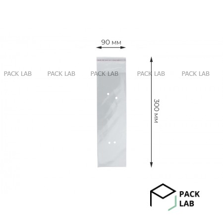 Packet PP 90*300 mm with perforation and adhesive tape Packet PP 90*300 mm with perforation and adhesive tape