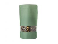 Doypack bag 130x200 mm with rectangular window (green)
