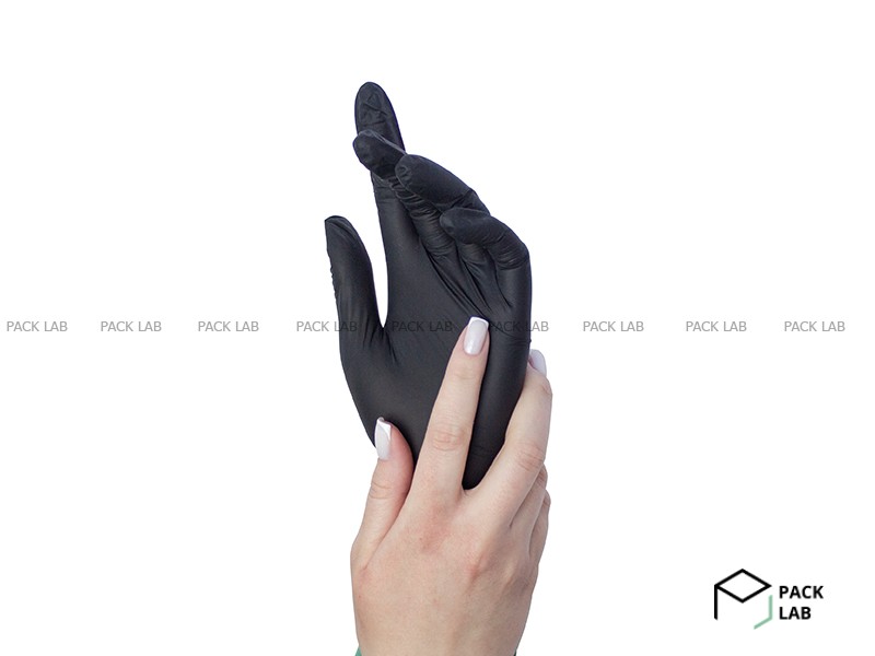 Перчатки нитриловые чёрные не припудренные (размер 8-9/L)